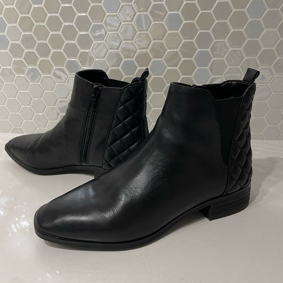 Aldo Black Leather Ankle Boots - Picture 6 of 9